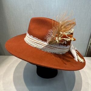 Burnt Orange Rancher Hat Australian Wool Adjustable Custom Hat Band Longhorns UT